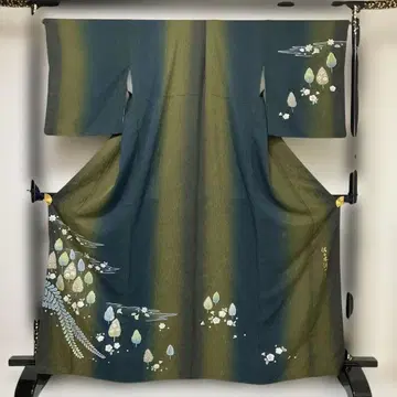 No.2599 순수 실크 금채 츠지가하나 꽃무늬 호몬기, 서명, 새상품급
