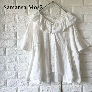 사만사 모스모스 티셔츠 면 린넨 블라우스 프릴