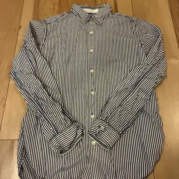 homespun 파랑과 화이트 스트라이프 긴팔 셔츠 S