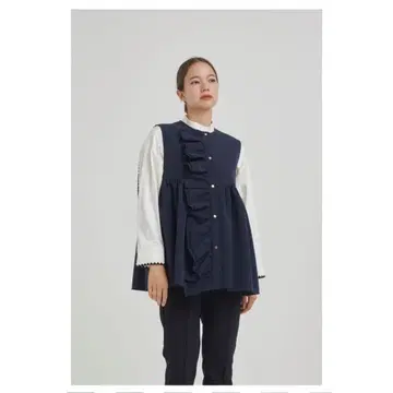 yori 더블 크로스 프릴 베스트 36