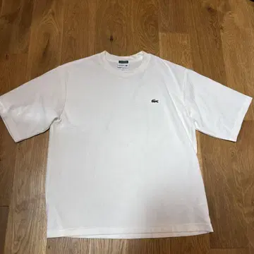 LACOSTE / 라코스테 별주 와플 오버 사이즈 티셔츠 화이트