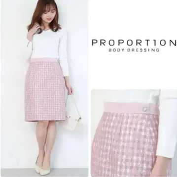 Proportion Body Dressing 레이스 깅엄 타이트 스커트
