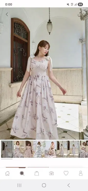 Sunflower-Printed Midi Dress 신색상 M 사이즈