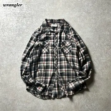 랭글러 wrangler 런처 셔츠 짧은 플란넬 웨스턴 셔츠 AW