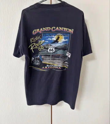 US 구제 의류 Harley Davidson T 네이비
