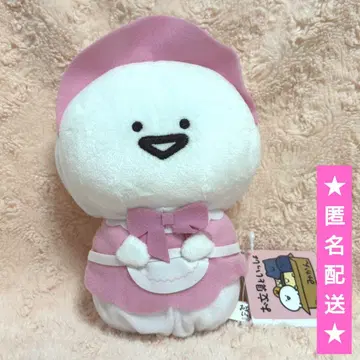 문구와 함께 파스텔 옷을 입힌 봉제 인형 [문구 씨]