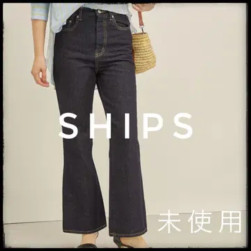 미사용 SHIPS 부츠 컷 데님 팬츠 와이드 팬츠 인디고