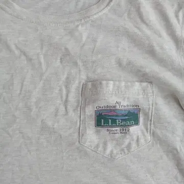 90s L.L.Bean 라이트 그레이 티셔츠 포켓 부착
