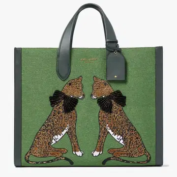 kate spade 자수 토트백 레오파드