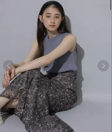 Rirandture 자수 튤 머메이드 스커트
