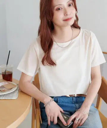 DISCOAT 벨로아 5부 소매 티셔츠