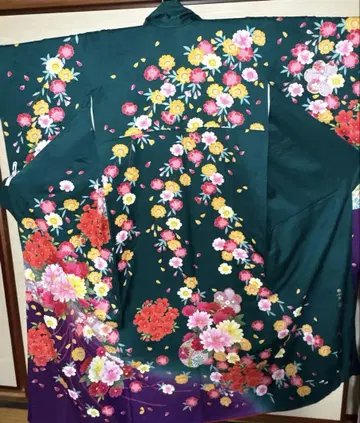 그린 꽃무늬 후리소데 기장 151