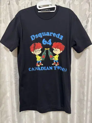 DSQUARED2 CANADIAN TWINS 반팔 블랙 티셔츠 M 사이즈
