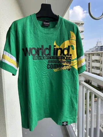 WORLD INDUSTRIES 그린 미사용품 티셔츠 M