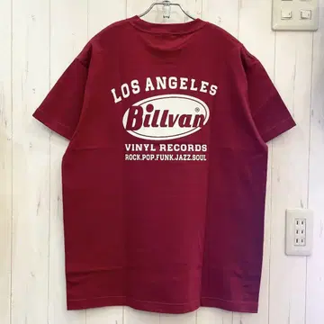 새상품 BILLVAN 아메리칸 스탠다드 프린트 티셔츠 버건디