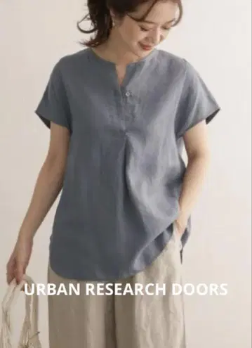 URBAN RESEARCH DOORS 린넨 프렌치 노카라 풀오버