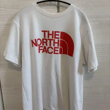 THE NORTH FACE 화이트 티셔츠 M 빨간색 레드
