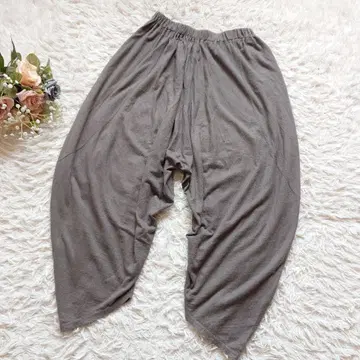 요건 레일 코튼 린넨 와이드 사루엘 팬츠 그레이지 캐주얼