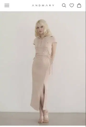 안드 마리 Emily slit dress 핑크 미개봉 새상품