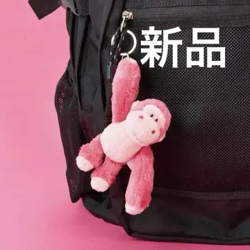 NICI 봉제 인형 키링 핑크 고릴라 글리터 하트
