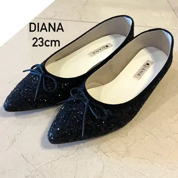 DIANA 플랫 슈즈 글리터 블랙 23cm 발레 슈즈