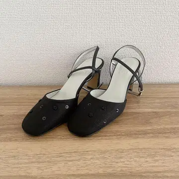 새상품 Private Label 비즈 블랙 하이힐