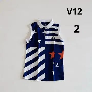 V12 Vituelv 슬리브리스 폴로 셔츠 2/L 올 패턴 블루 계열