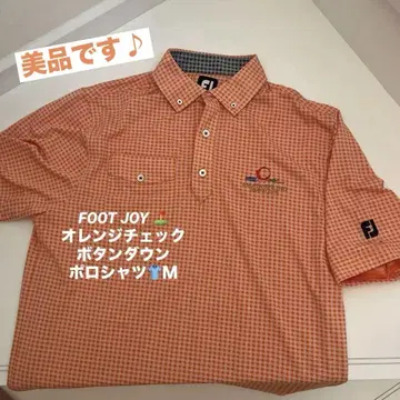 FJ 오렌지 체크 골프 BD 셔츠