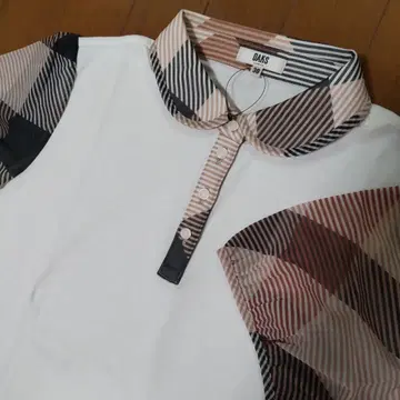 DAKS London 새상품 덕스 피케 셔츠 옷깃 소매 체크