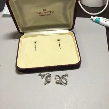 12010 MIKIMOTO 진주 실버 귀걸이 6mm