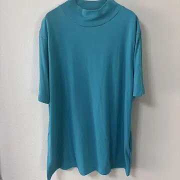 90s usa 빈티지 터콰이즈 하이넥 티셔츠 무지 레어 구제 의류