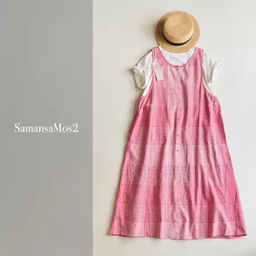 Samansa Mos2 코튼 린넨 앞뒤 2WAY 슬리브리스 원피스
