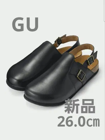 GU 지유 가죽 클로그 샌들