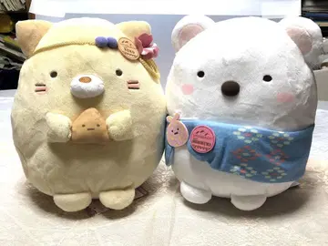 스미코구라시 시로쿠마 고양이 봉제 인형 세트