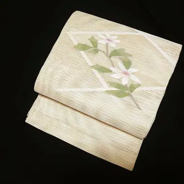 순수 실크 명주 오비(약 24cm) '클레마티스'