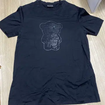 Emporio Armani 블랙 티셔츠 곰 모티브