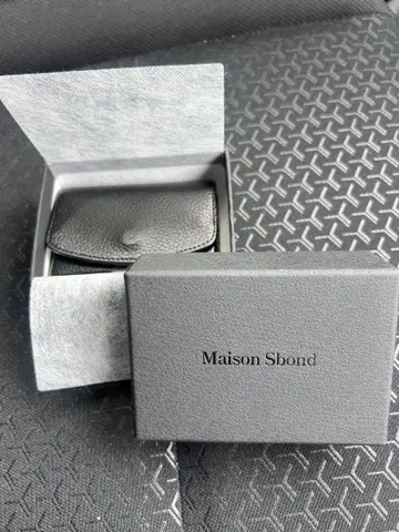 Maison Sbond 블랙 가죽 미니 지갑 박스 포함