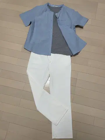 마드모아젤 논논 스트레치 데님 팬츠 9부 길이