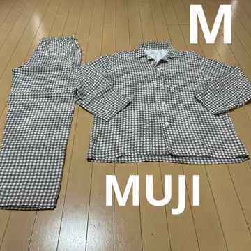 미사용 새상품 무인양품 MUJI 남성용 거즈 깅엄 체크 파자마 M