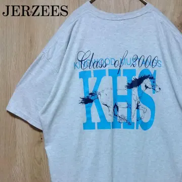 저지 애니멀 티셔츠 말 호스 하이스쿨 라이트 그레이 2XL