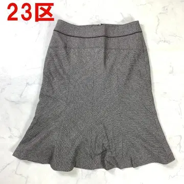 A862 23구 무릎 기장 스커트 울 머메이드 안감 있음 브라운 38