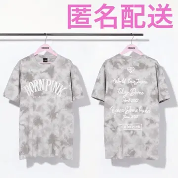 BLACKPINK 티셔츠 BORN PINK 로고 그레이 롱 월드