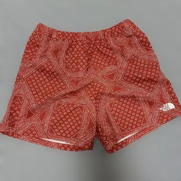 노스페이스 레드 하프 팬츠
