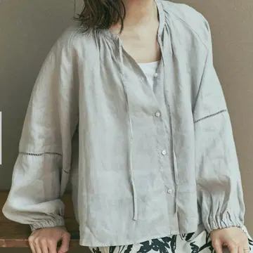 어반 리서치 도어즈 린넨 사다리 레이스 블라우스