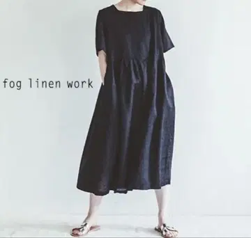 fog linen work 포그린워크 티나 원피스 블랙 반팔