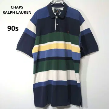 90s CHAPS 랄프 로렌 XL 멀티 보더 피케 셔츠 빅