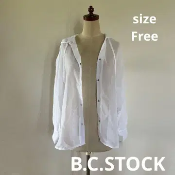 화이트 비침 셔츠 긴팔 후드 부착