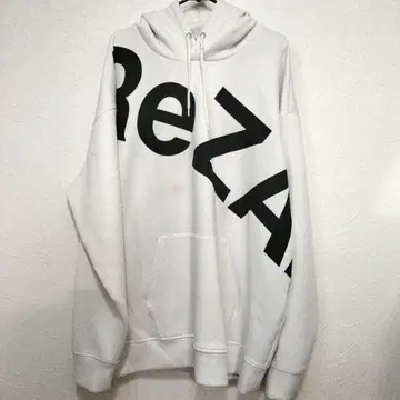 ReZARD 화이트 후드티 큰 로고