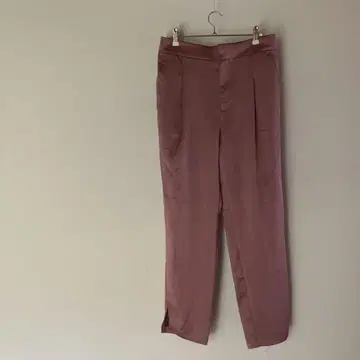 핑크 새틴 캐주얼 팬츠