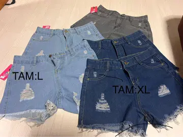 데님 숏 팬츠 L/XL 3색 5장 세트(낱개 판매도 가능)
